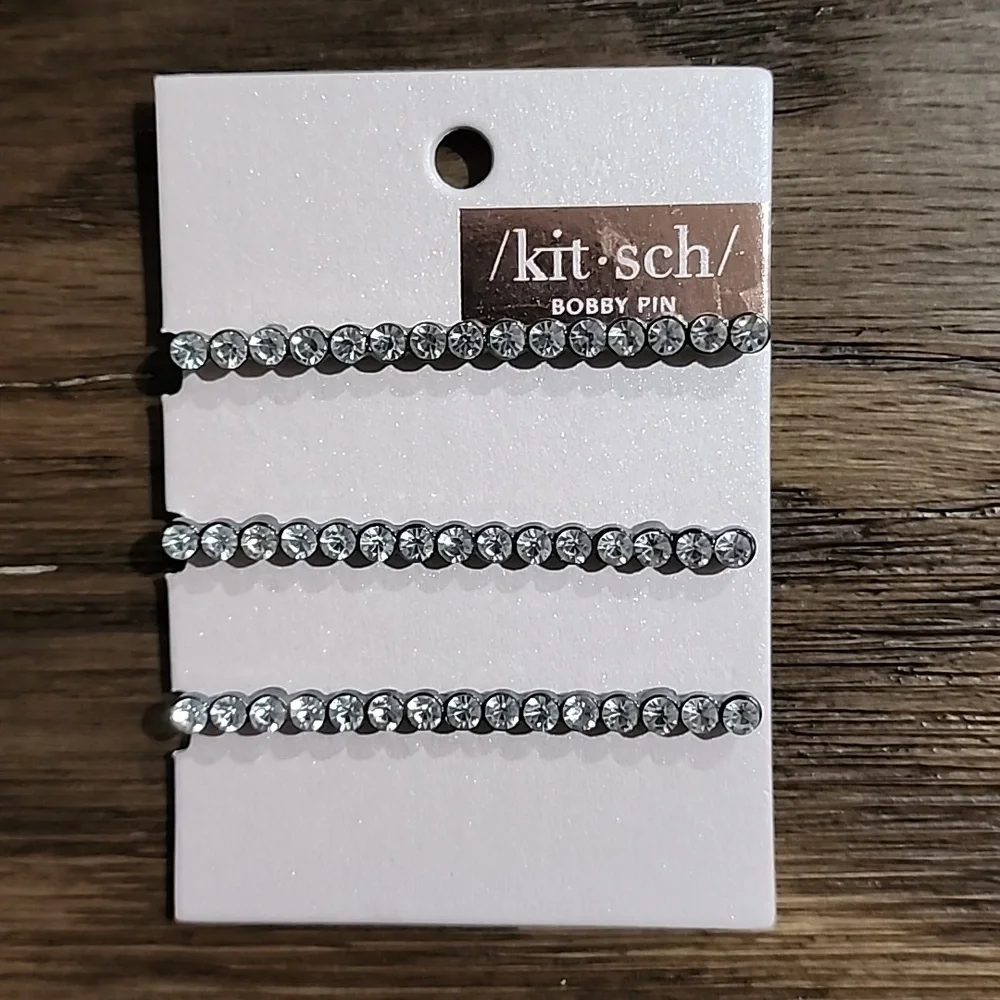 Kitsch Rhinestone Bobby Pins 3 Pack NWT
